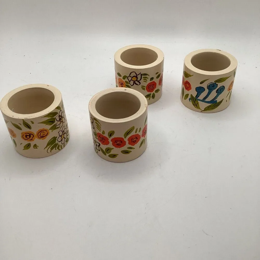 Vintage Vgna India Napkin Rings Set of 4 Spring, Easter